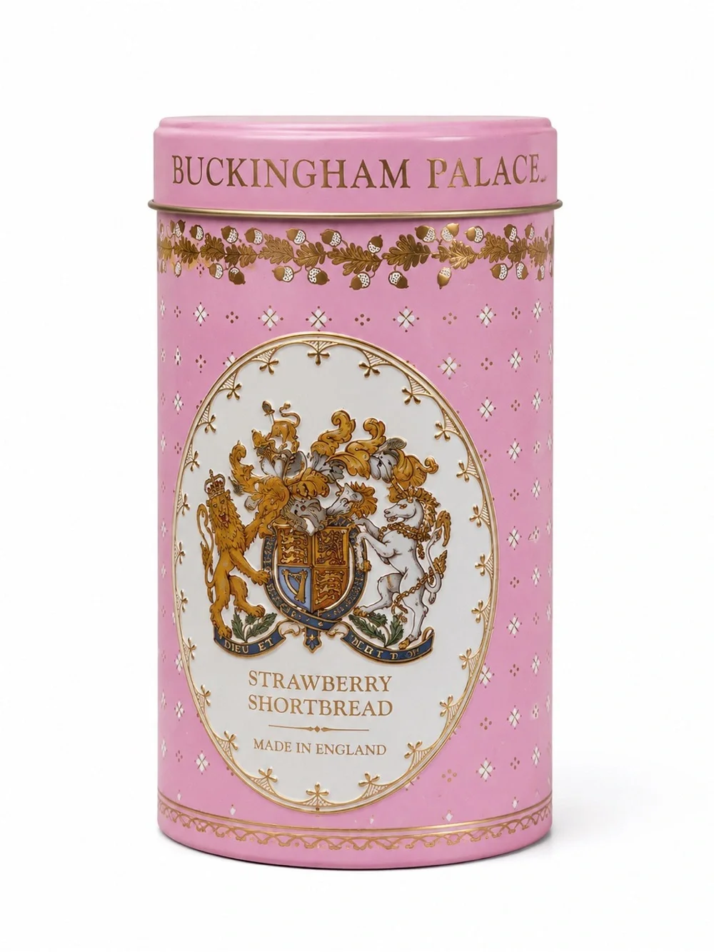 Authentic, Buckingham Palace Strawberry Shortbread Decorative Tin -Pink,Gold 🩷👑🩷